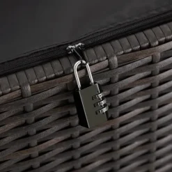 tectake Wicker opbergbox Kiruna met kunststof gaas, 120x55x61,5cm, 270l, Bruin New