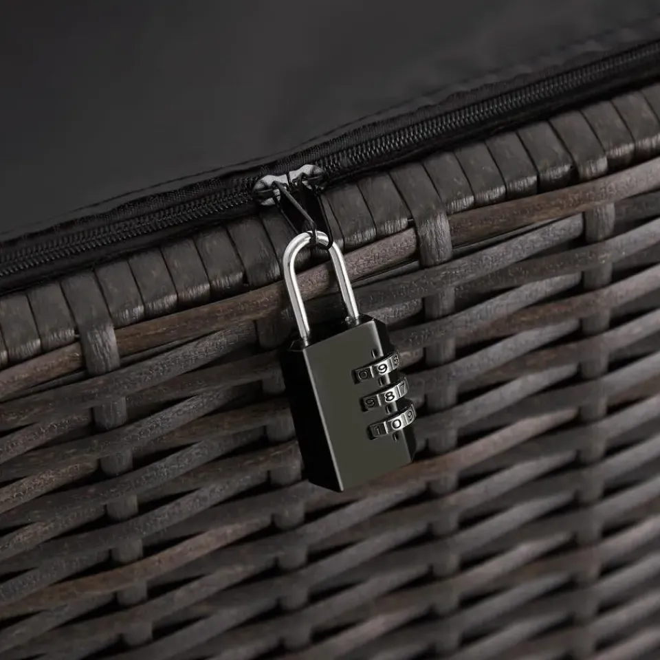 tectake Wicker opbergbox Kiruna met kunststof gaas, 120x55x61,5cm, 270l, Bruin New