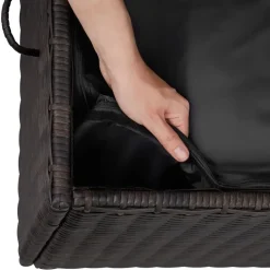 tectake Wicker opbergbox Kiruna met kunststof gaas, 120x55x61,5cm, 270l, Bruin New