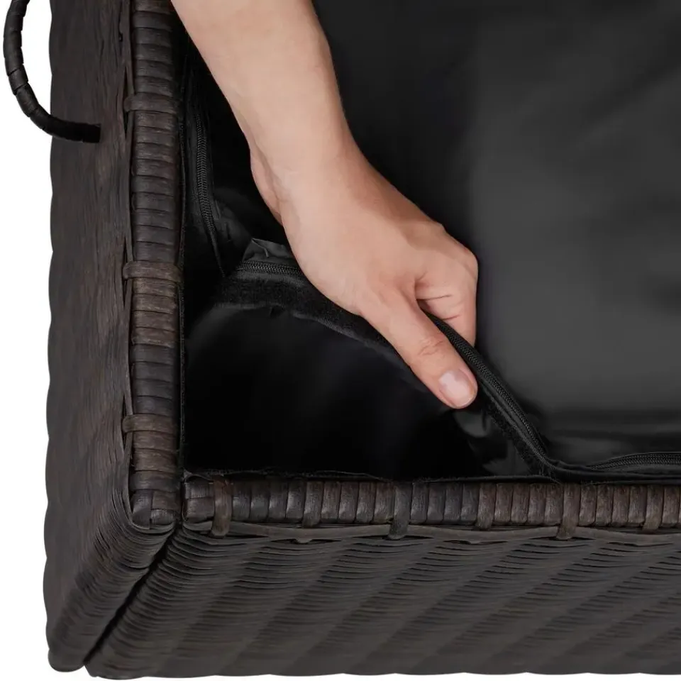 tectake Wicker opbergbox Kiruna met kunststof gaas, 120x55x61,5cm, 270l, Bruin New