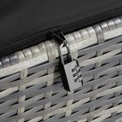 tectake Wicker opbergbox Kiruna met kunststof gaas, 120x55x61,5cm, 270l, Grijs Sale