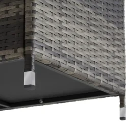 tectake Wicker opbergbox Kiruna met kunststof gaas, 120x55x61,5cm, 270l, Grijs Sale