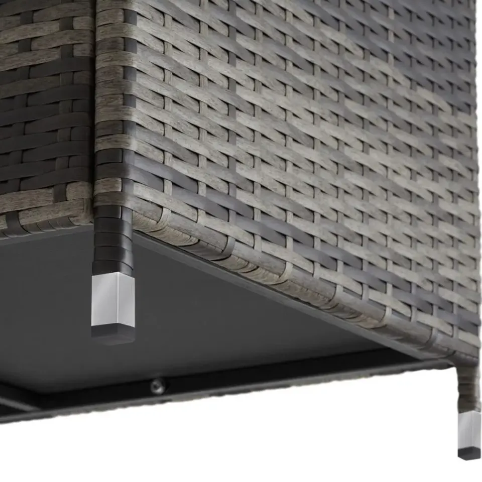 tectake Wicker opbergbox Kiruna met kunststof gaas, 120x55x61,5cm, 270l, Grijs Sale
