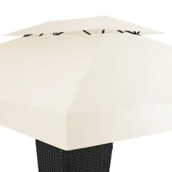 tectake Wicker tuinpaviljoen Mona 3x4m, Zwart/crème Hot