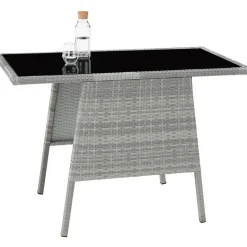 tectake Wicker tuinset Lausanne 2+1 - Lichtgrijs