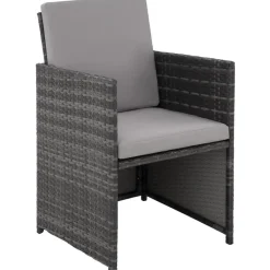 tectake Wicker tuinset Palma 8+4+1 met beschermhoes - Grijs/lichtgrijs Discount