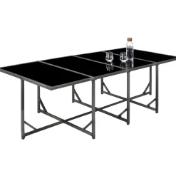 tectake Wicker tuinset Palma 8+4+1 met beschermhoes - Grijs/lichtgrijs Discount