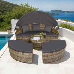 tectake Wicker zonne-eiland Santorini, Natuur Clearance