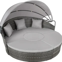 tectake Wicker zonne-eiland Santorini, Grijs