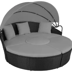 tectake Wicker zonne-eiland Santorini, Zwart Best