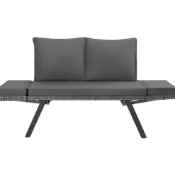 tectake Wicker-loungesofa Sintra, verstelbare armleuningen, 2in1, Grijs Best