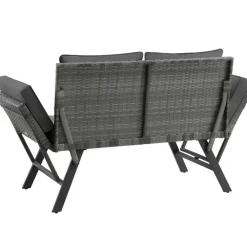 tectake Wicker-loungesofa Sintra, verstelbare armleuningen, 2in1, Grijs Best