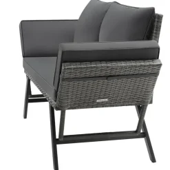 tectake Wicker-loungesofa Sintra, verstelbare armleuningen, 2in1, Grijs Best