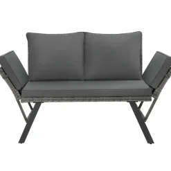 tectake Wicker-loungesofa Sintra, verstelbare armleuningen, 2in1, Grijs Best