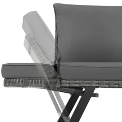 tectake Wicker-loungesofa Sintra, verstelbare armleuningen, 2in1, Grijs Best