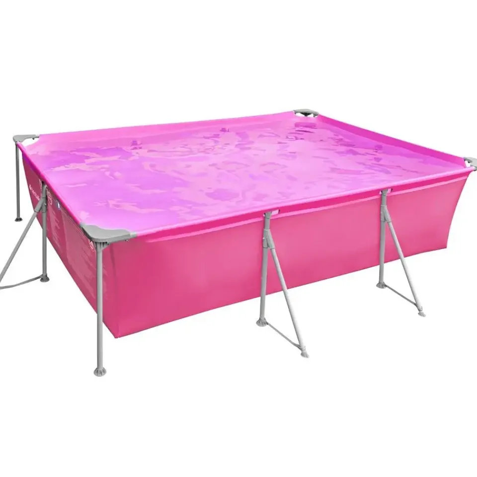 tectake Zwembad rechthoekig met filterpomp 300 x 207 x 70 cm, Pink Online