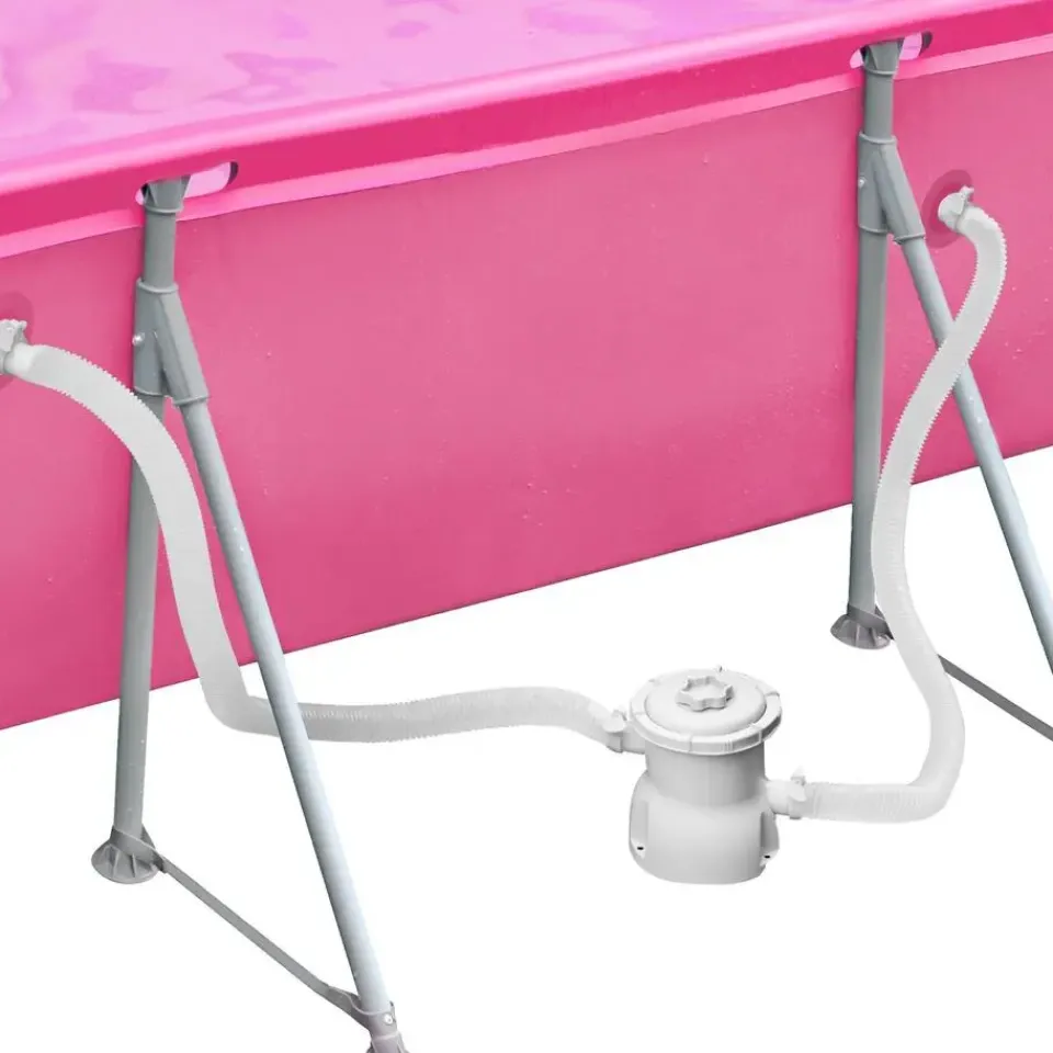 tectake Zwembad rechthoekig met filterpomp 300 x 207 x 70 cm, Pink Online