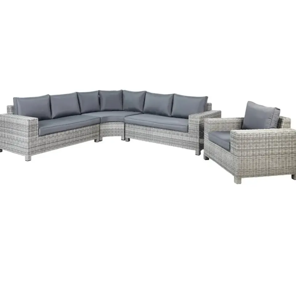 Beliani TEGLIO - Loungeset 9-zits - Grijs - Kunstrotan Best