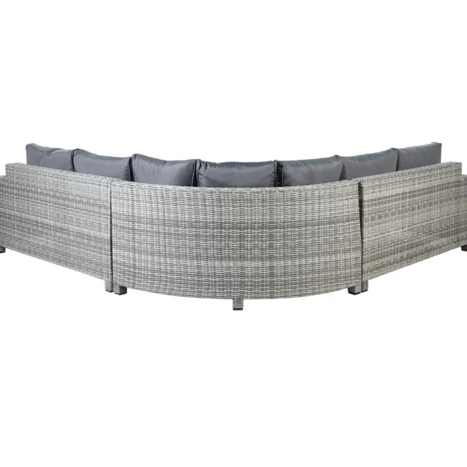 Beliani TEGLIO - Loungeset 9-zits - Grijs - Kunstrotan Best