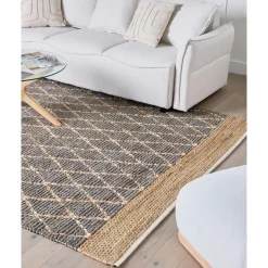 Beliani TELLIKAYA - Loper vloerkleed - Grijs - 200 x 300 cm - Jute Hot