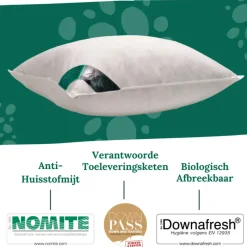 Ten Cate 100% Eendenveren Hoofdkussen - 60x70 - 2 stuks Discount