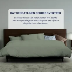 Ten Cate 100% Katoensatijnen Lits-jumeaux Dekbedovertrek - 240x200/220 - Groen Clearance