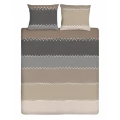Ten Cate Katoenen Dekbedovertrek - 240x200/220 - Zig Zag Taupe New