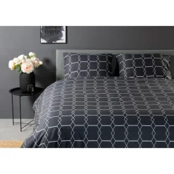 Ten Cate Katoenen Dekbedovertrek - 200x200/220 cm - Graphic Gray Outlet