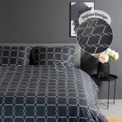 Ten Cate Katoenen Dekbedovertrek - 200x200/220 cm - Graphic Gray Outlet