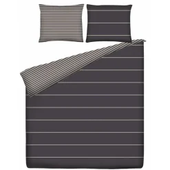 Ten Cate Katoenen Dekbedovertrek - 200x200/220 - Rima Grijs Clearance