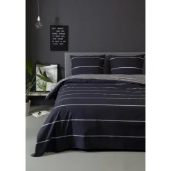 Ten Cate Katoenen Dekbedovertrek - 200x200/220 - Rima Grijs Clearance