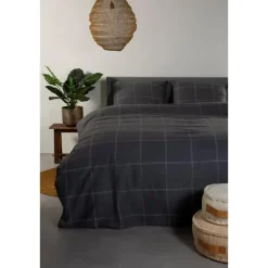 Ten Cate Katoenen Dekbedovertrek - 140x200/220 cm - Louis Antraciet Outlet
