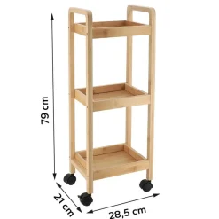 Tendance Keuken/badkamer trolley - 29 x 21 x 79 cm - naturel Sale