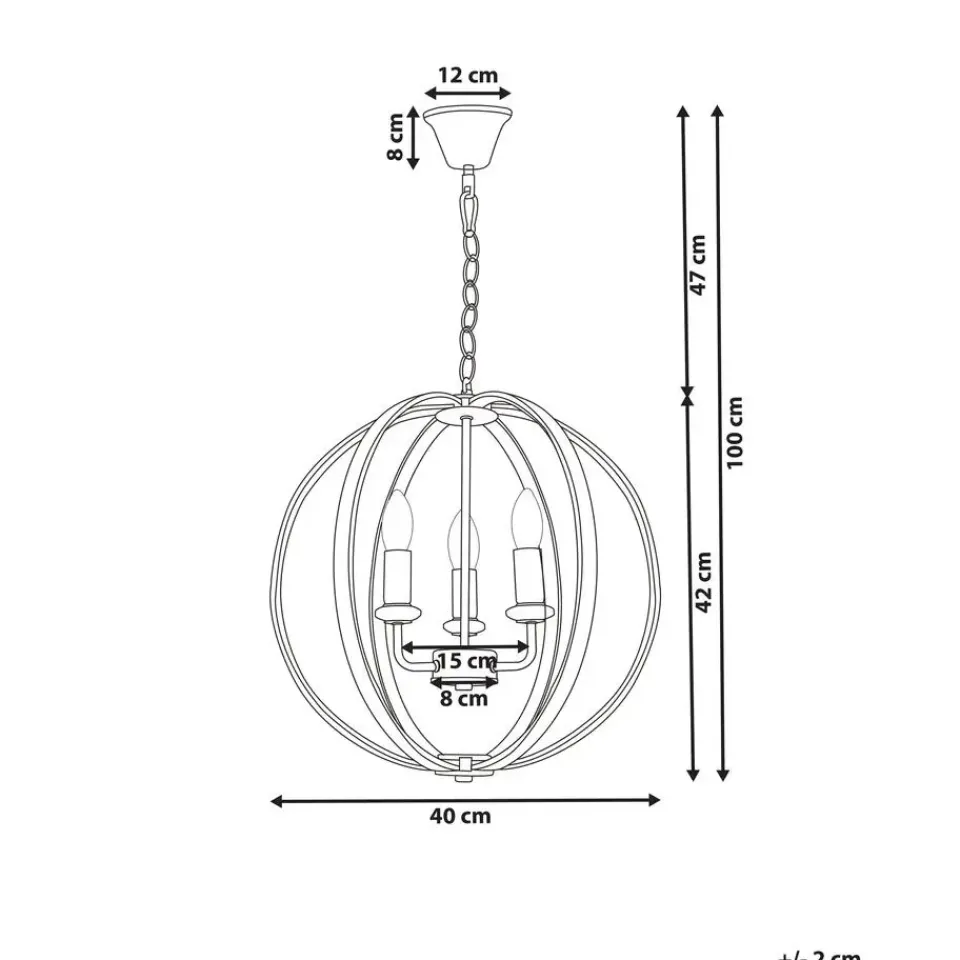 Beliani TENOIRO - Kroonluchter - Zilver - IJzer Clearance