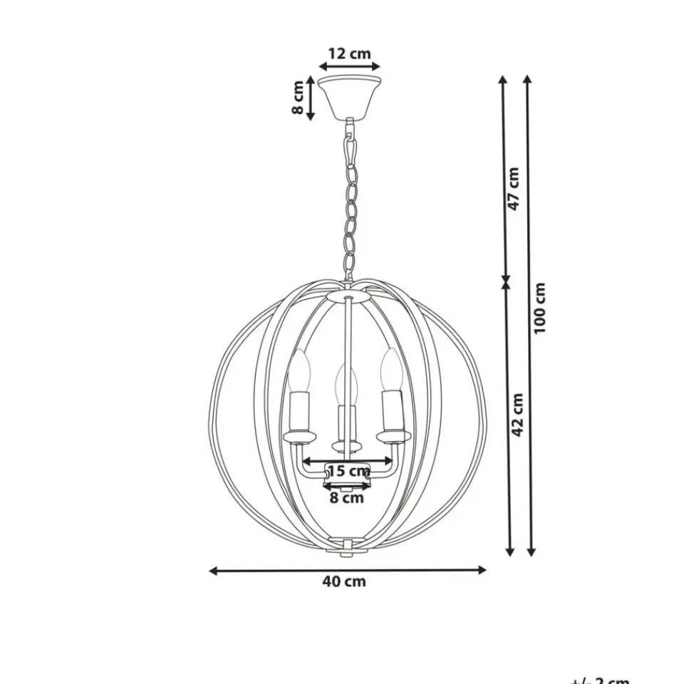 Beliani TENOIRO - Kroonluchter - Zilver - IJzer Clearance