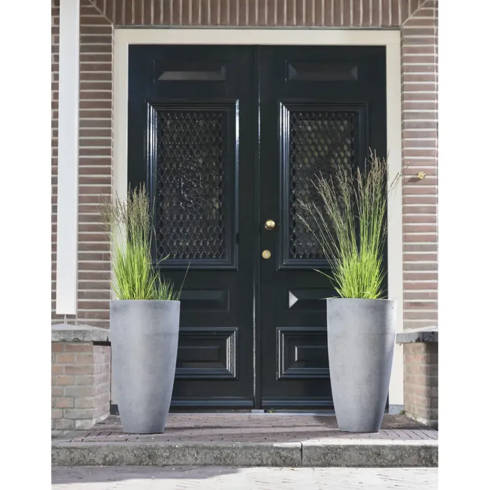 Ter Steege Bloempot - gerecycled kunststof - grijs - 50 x 29 cm New