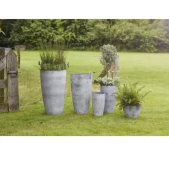 Ter Steege Bloempot schaal - kunststof - grijs - D55xH23 cm