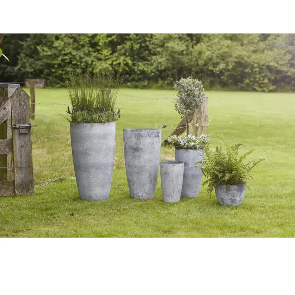 Ter Steege Bloempot schaal - kunststof - grijs - D55xH23 cm