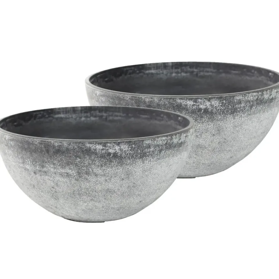 Ter Steege Bloempot schaal - kunststof - grijs - D55xH23 cm