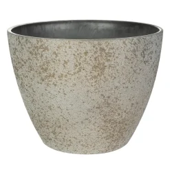 Ter Steege Bloempot/plantenpot - buiten - beige/goud - D13/H12 cm Clearance