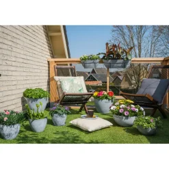 Ter Steege Plantenpot - betongrijs - kunststof-steenpoeder - 29x50 cm Clearance