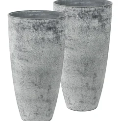 Ter Steege Plantenpot - betongrijs - kunststof-steenpoeder - 29x50 cm Clearance