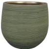 Ter Steege Plantenpot - keramiek - donkergroen - stripes -31x28cm Online
