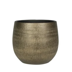 Ter Steege Plantenpot - metal look - goudkleurig - 26 x 25 cm Discount