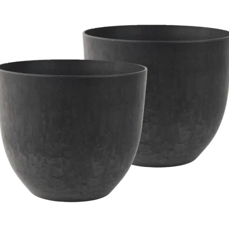 Ter Steege Plantenpot - zwart - kunststof - 28 x 24 cm Best