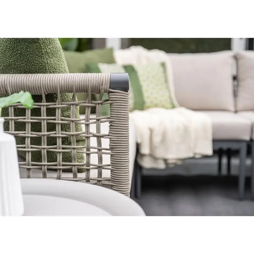 Garden Impressions Teramon hoekset - 4-dlg. - carbon black - taupe - desert sand Best