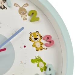 Merkloos TFA Kinderkamer wandklok - dieren - lichtblauw - D30 cm - rond Discount