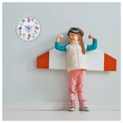 Merkloos TFA Kinderkamer wandklok - dieren - lichtblauw - D30 cm - rond Discount