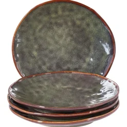 Leen Bakker THYME - Bijzetborden set van 4 - Donkergroen - Steengoed Hot