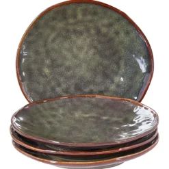 Leen Bakker THYME - Bijzetborden set van 4 - Donkergroen - Steengoed Hot